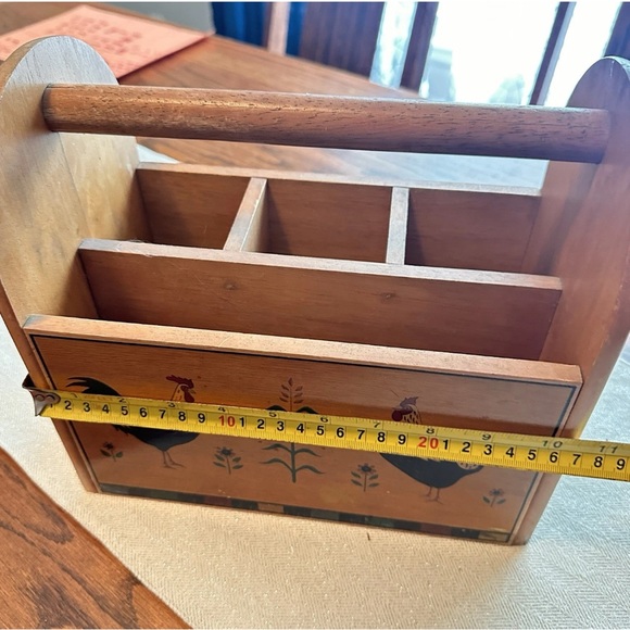Rustic Wooden Organizer with Rooster Design - Picture 4 of 10